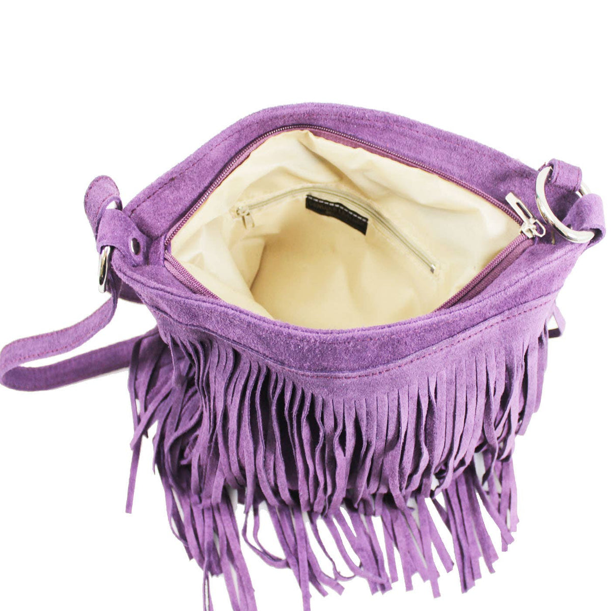 VPFR12 Italian Leather Tassle Crossbody Bag