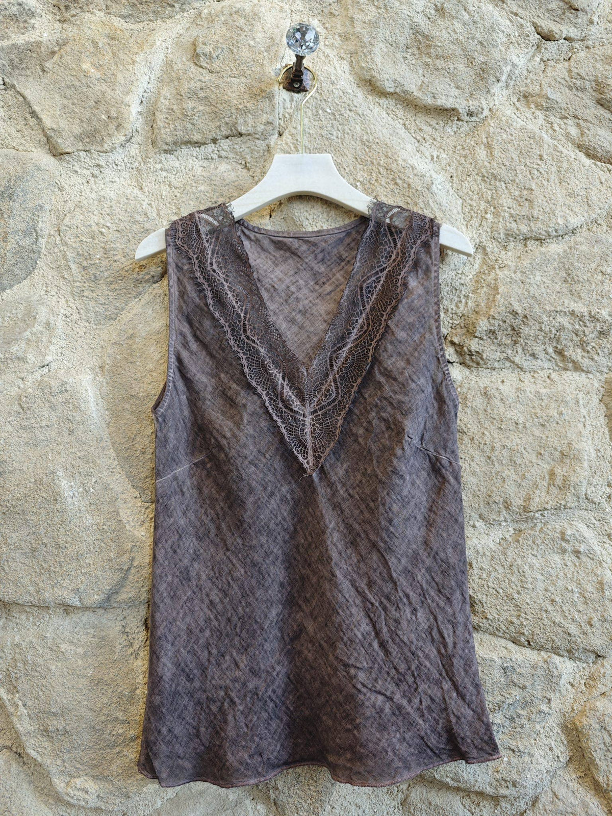 100% Linen V Neck Vest T-shirt Ref-23469