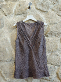 100% Linen V Neck Vest T-shirt Ref-23469