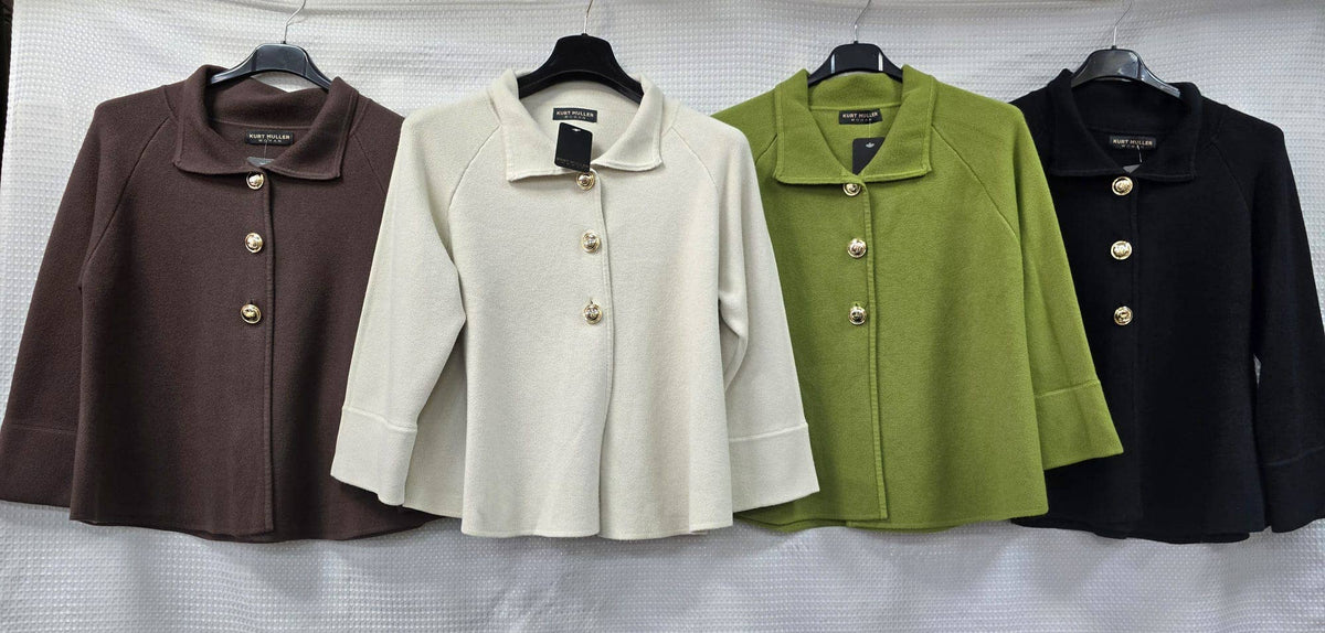 Gold Button Knitted Cape Cardigan
