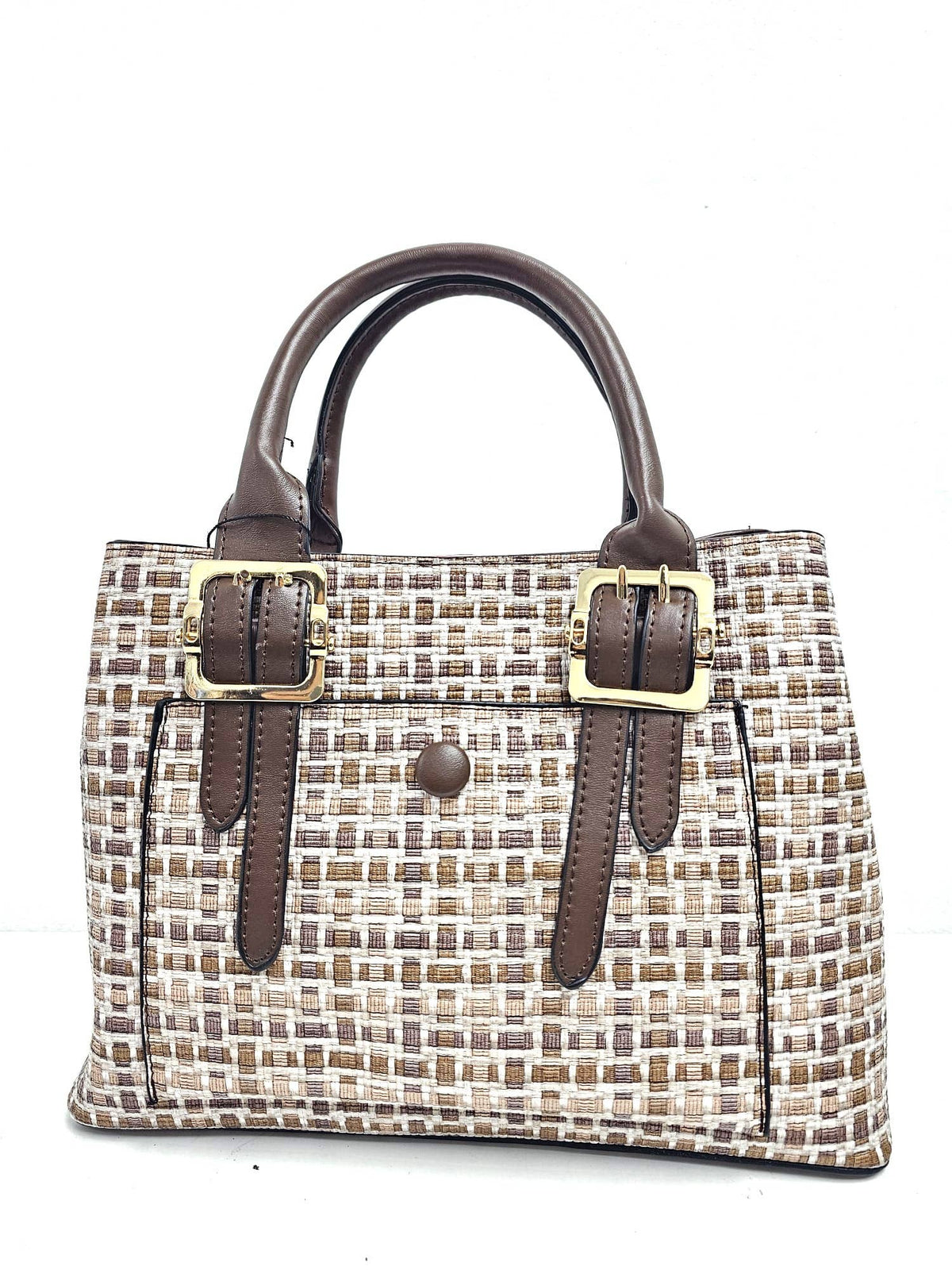 Medium Size Multicolour Front Pocket Two-toned Tote Bag