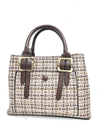 Medium Size Multicolour Front Pocket Two-toned Tote Bag