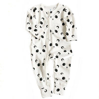 Panda Print Footless Zipped Baby Jumpsuit