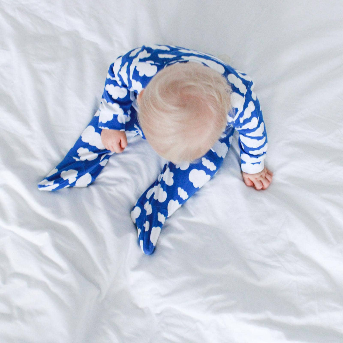 Unisex Baby Cotton Sleepsuit (Onesie) – Blue cloud Print