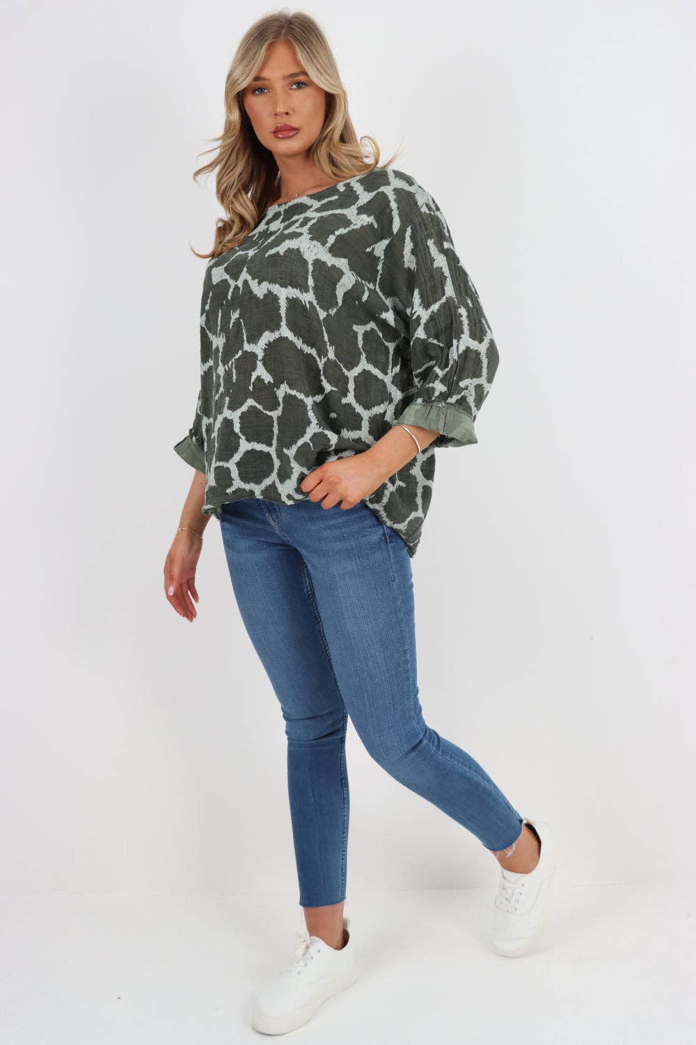 Italian Animal Print Cotton Top