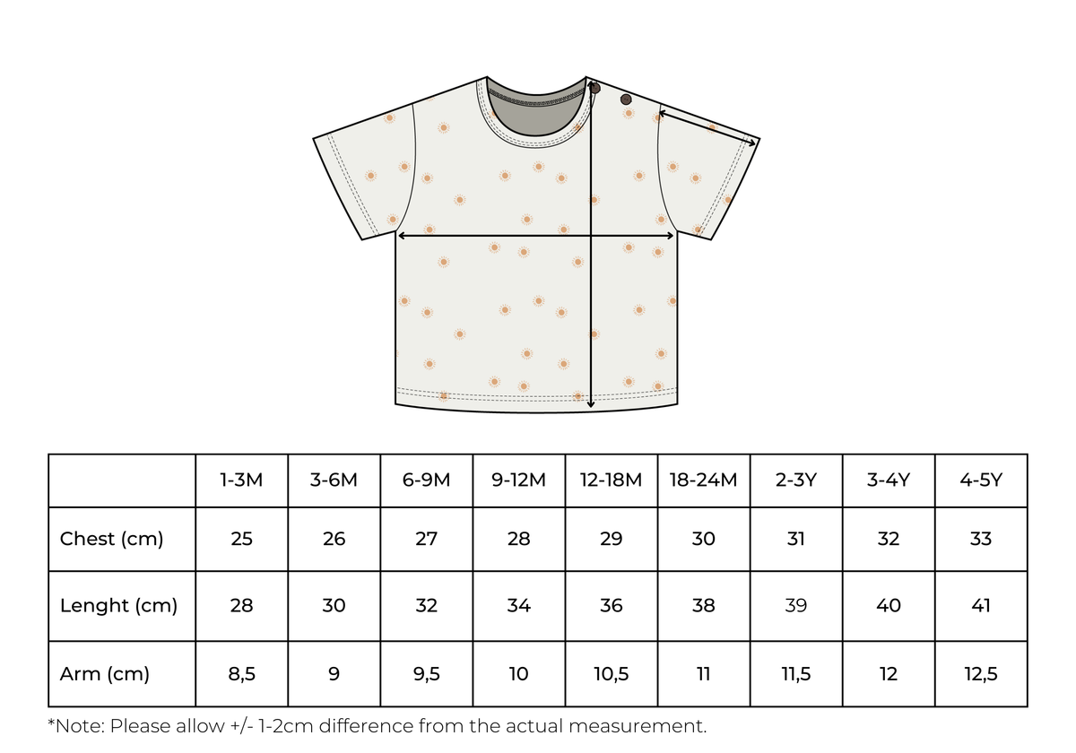 Baby / Kids T-Shirt Sun Pattern 100% Cotton