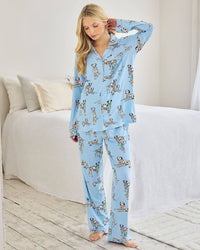 Maternity Dalmatian Dogs Print Long Pyjama Set