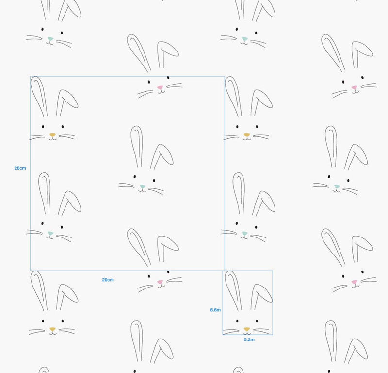 Rabbit Print Footless Zipped Babygrow