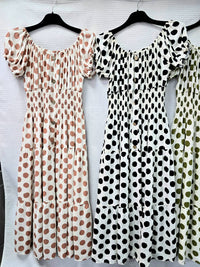 Big Polka Dot Bardot Midi Dress