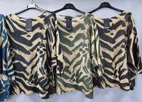 Zebra Printed Fine Mesh Knit Top