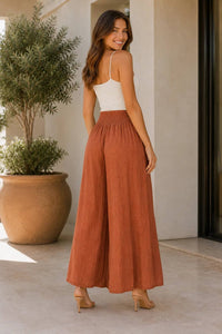 Italian Womens Viscose Wide Leg Trousers UK 8-20
