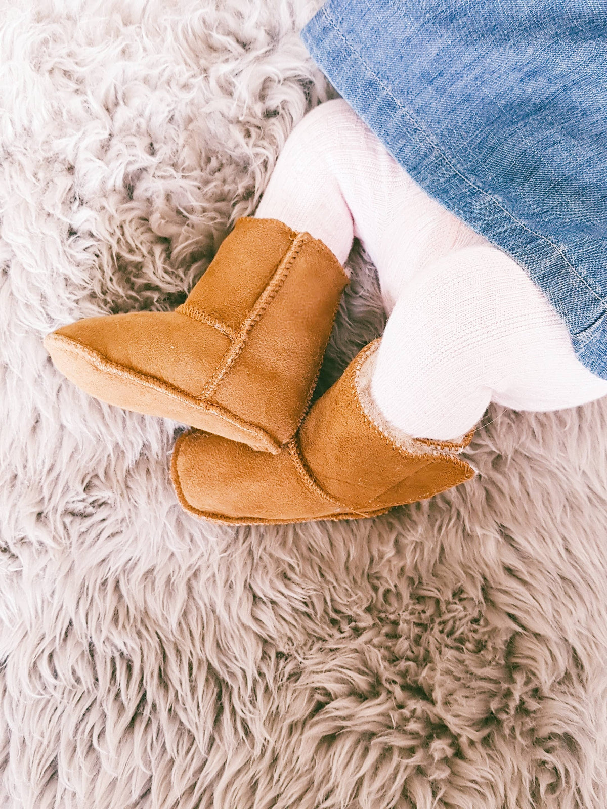 CSB/T Sheepskin Velcro Tab Baby Booties Slippers