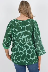 Italian Animal Print Cotton Top