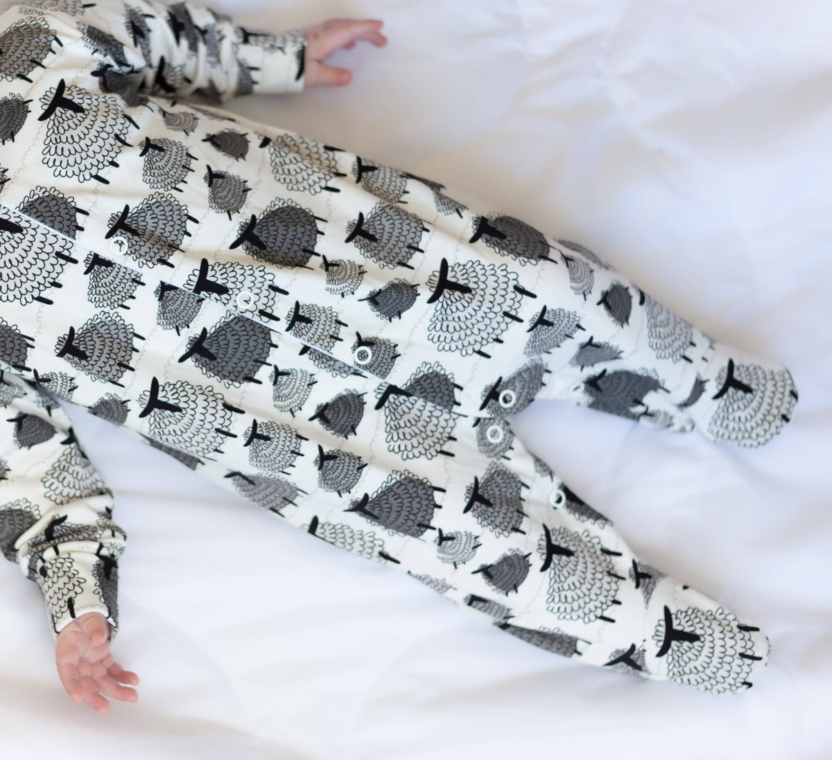 Unisex Baby Cotton Sleepsuit (Onesie) – Sheep Print