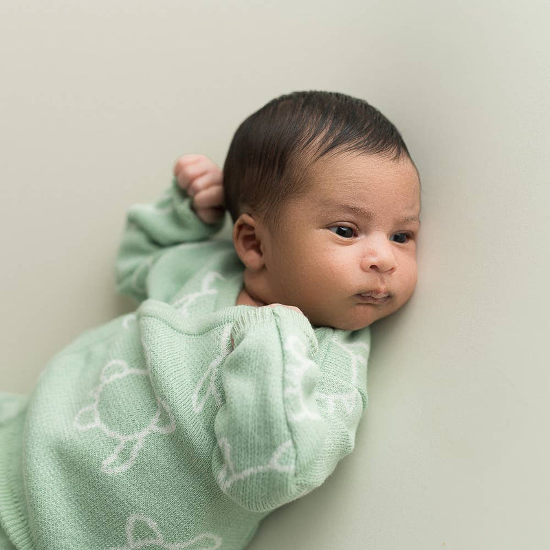 Newborn/ Home Coming Set - Mint with cream turtle design