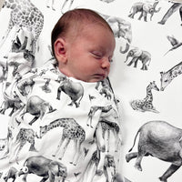 Unisex Baby Cotton Sleepsuit (Onesie) – Safari animal  Print