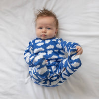 Unisex Baby Cotton Sleepsuit (Onesie) – Blue cloud Print