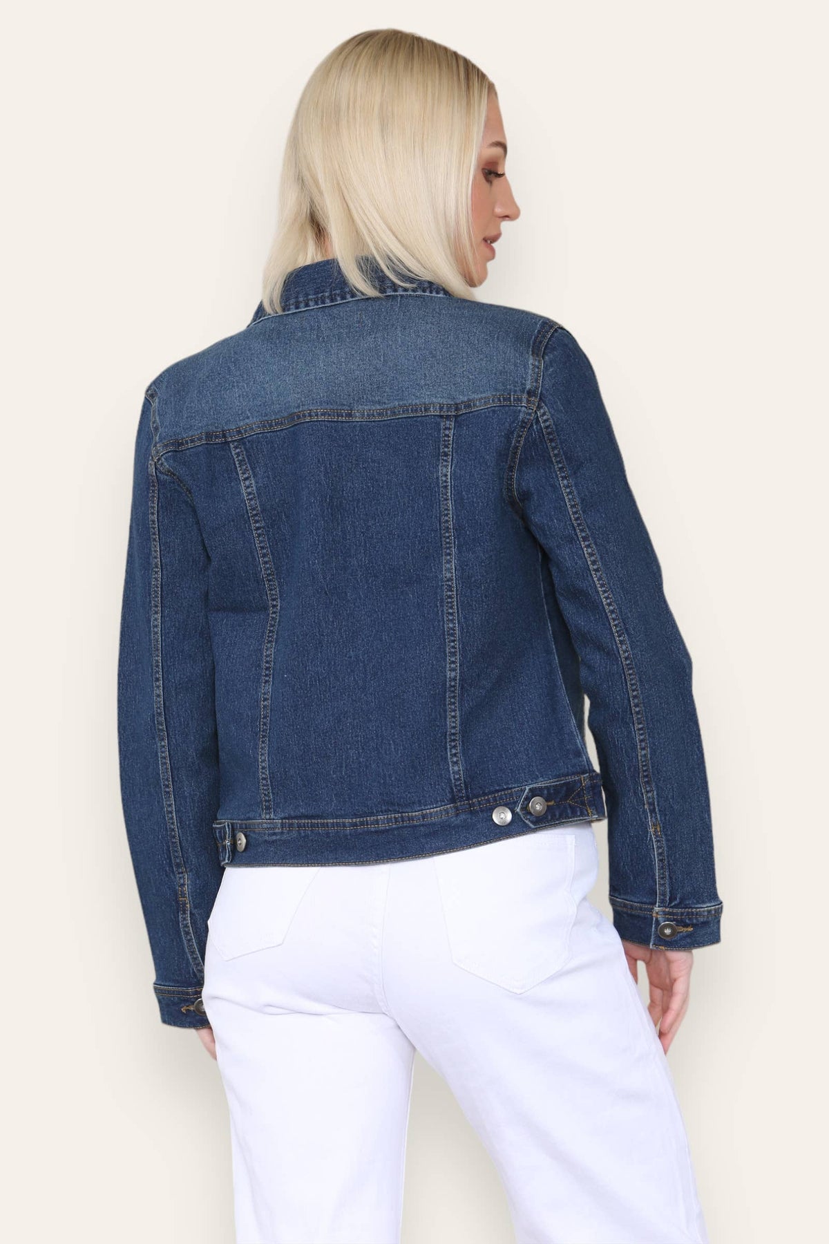 Kurt Muller Mid Denim Blue Cotton Stretch Jacket