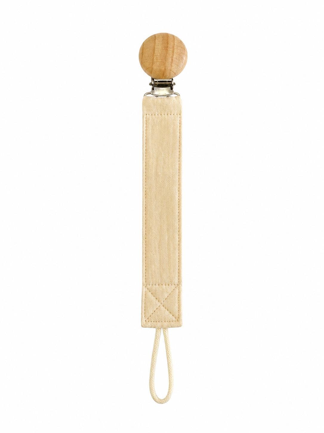 Pacifier holder in organic cotton with anti-loss clip