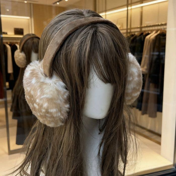 Spotty Reindeer Fluffy Faux Fur Earmuffs