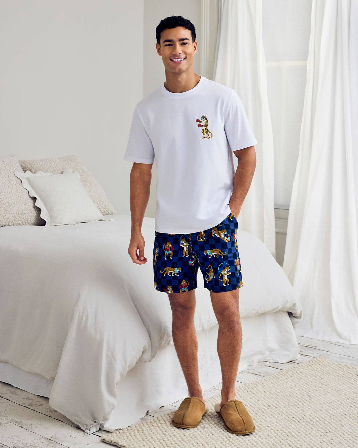 Organic Cotton Boxing Leopards Print Short Pyjama Set