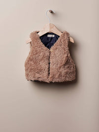 Sustainably made - Brown Faux Fur Gilet