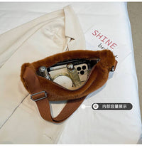 Soft Faux Fur Cross Body Bag Chest Bag