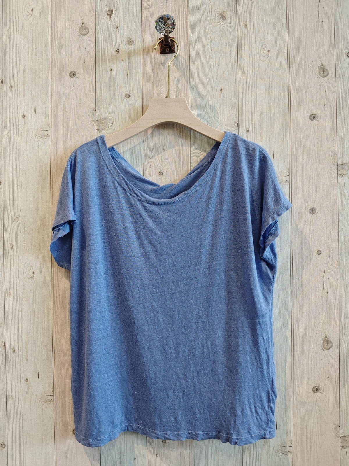 BASIC U-NECK T-SHIRT 100% LINEN Ref-2295