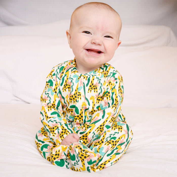 Unisex Baby Cotton Sleepsuit (Onesie) – Jungle Giraffe Print