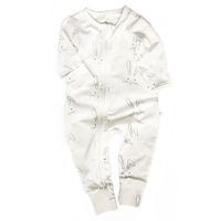 Rabbit Print Footless Zipped Babygrow