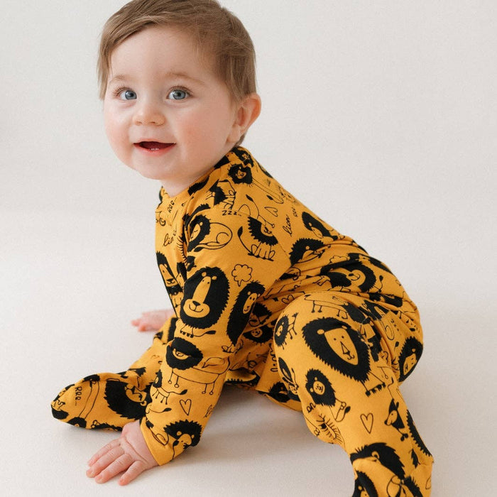 Unisex Baby Cotton Sleepsuit (Onesie) – Brian the Lion Print