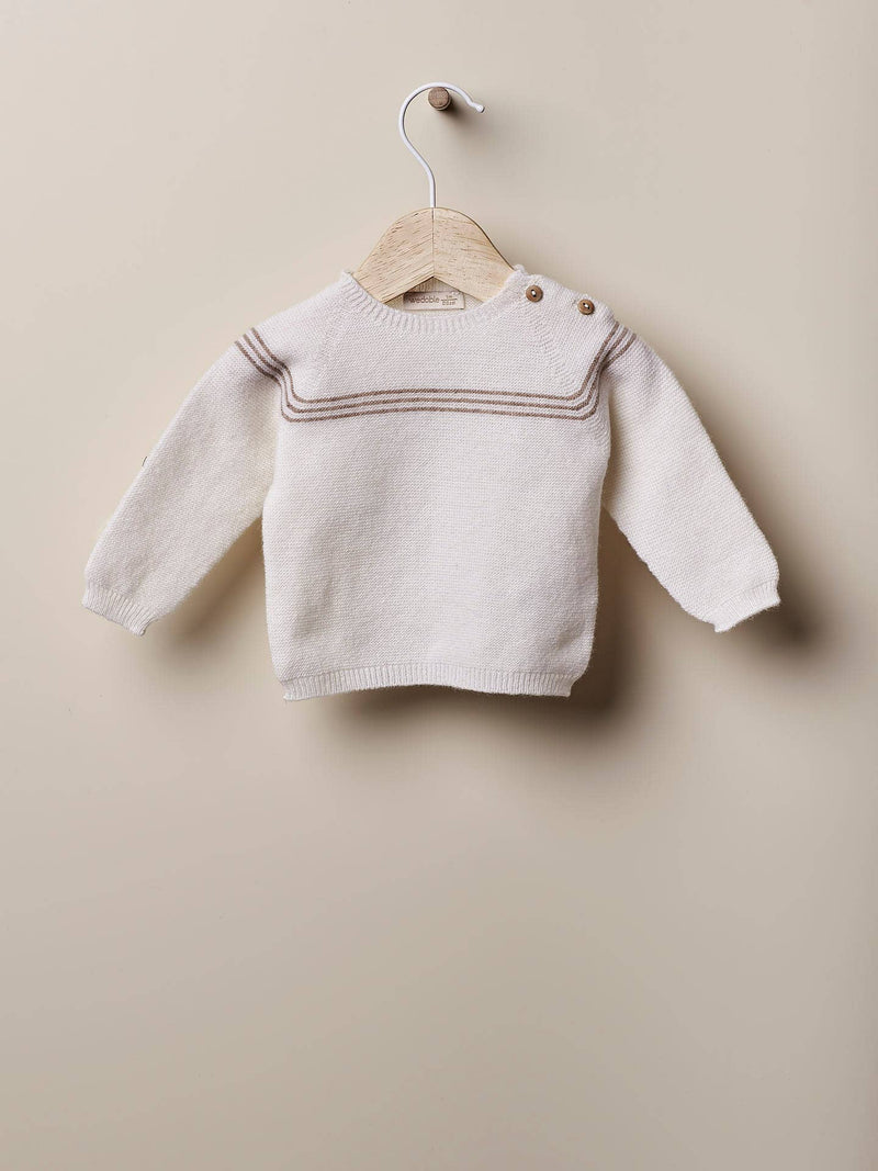 LOVE ON WINTER DAYS- Sweater with shoulder opening knitted in Merino wool