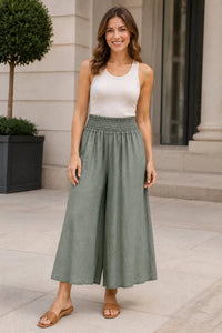 Italian Womens Viscose Wide Leg Trousers UK 8-20