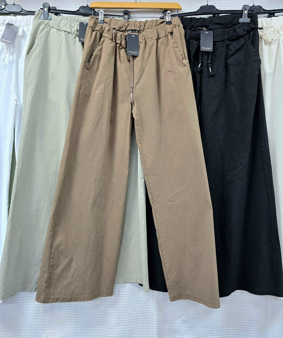 Plain Wide Leg Stretch Magic Trousers