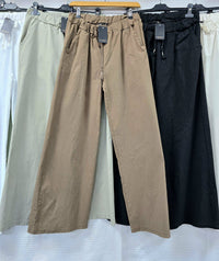 Plain Wide Leg Stretch Magic Trousers