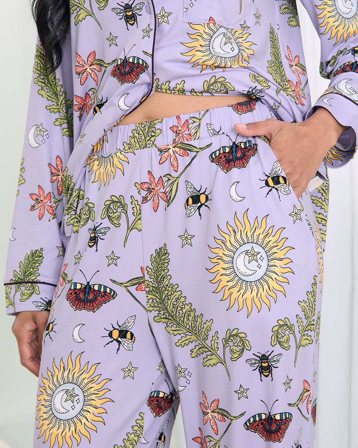 Chelsea Peers - Moonlit Forest Print Long Pyjama Set