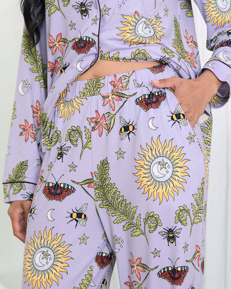 Chelsea Peers - Moonlit Forest Print Long Pyjama Set