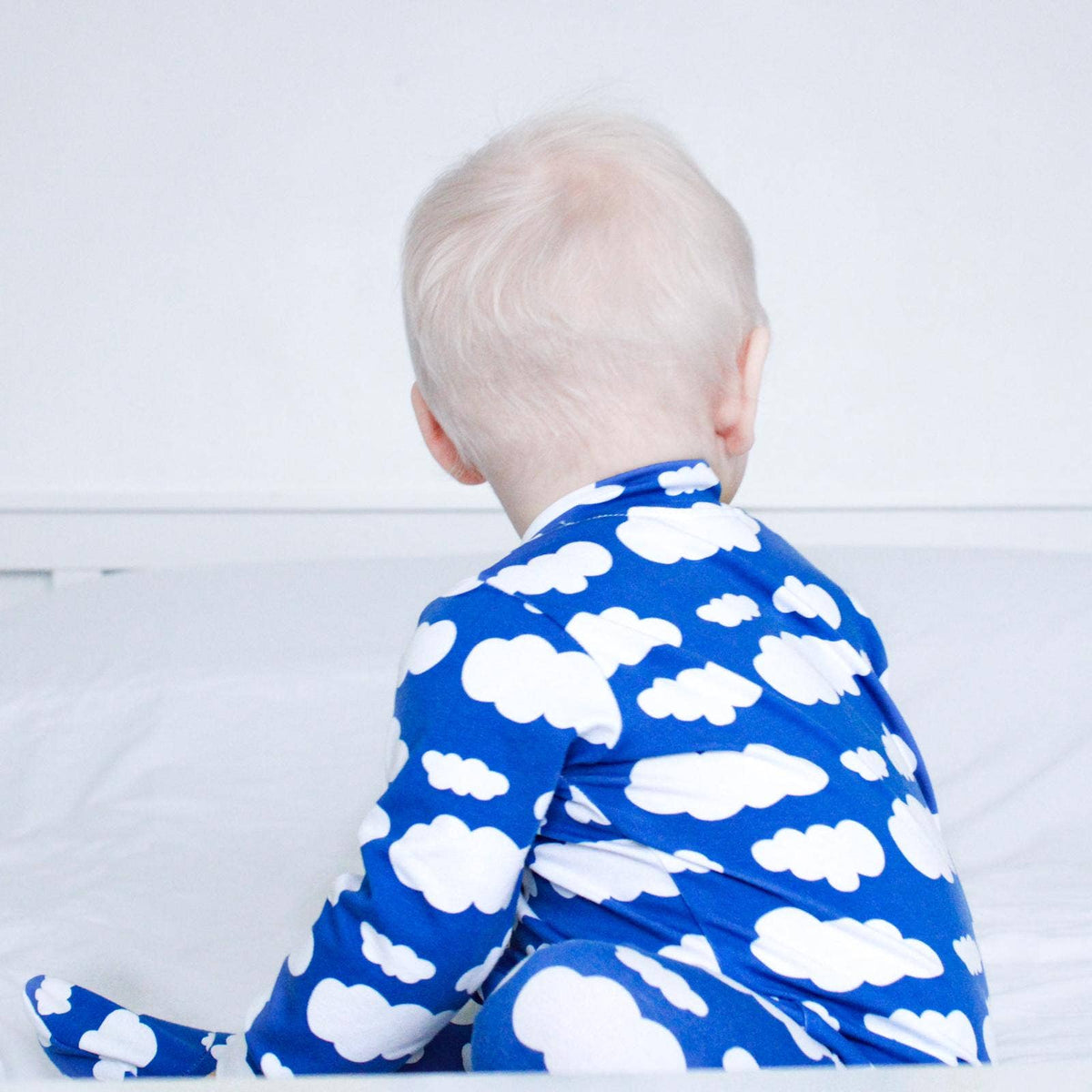 Unisex Baby Cotton Sleepsuit (Onesie) – Blue cloud Print