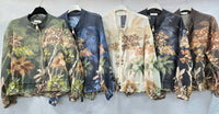 Palm Tree Tencel Bomber Jacket