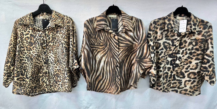 Animal Printed Tencel Tops
