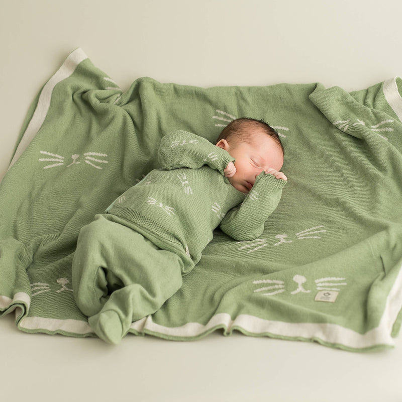 micu micu - Baby blanket animal whiskers mint