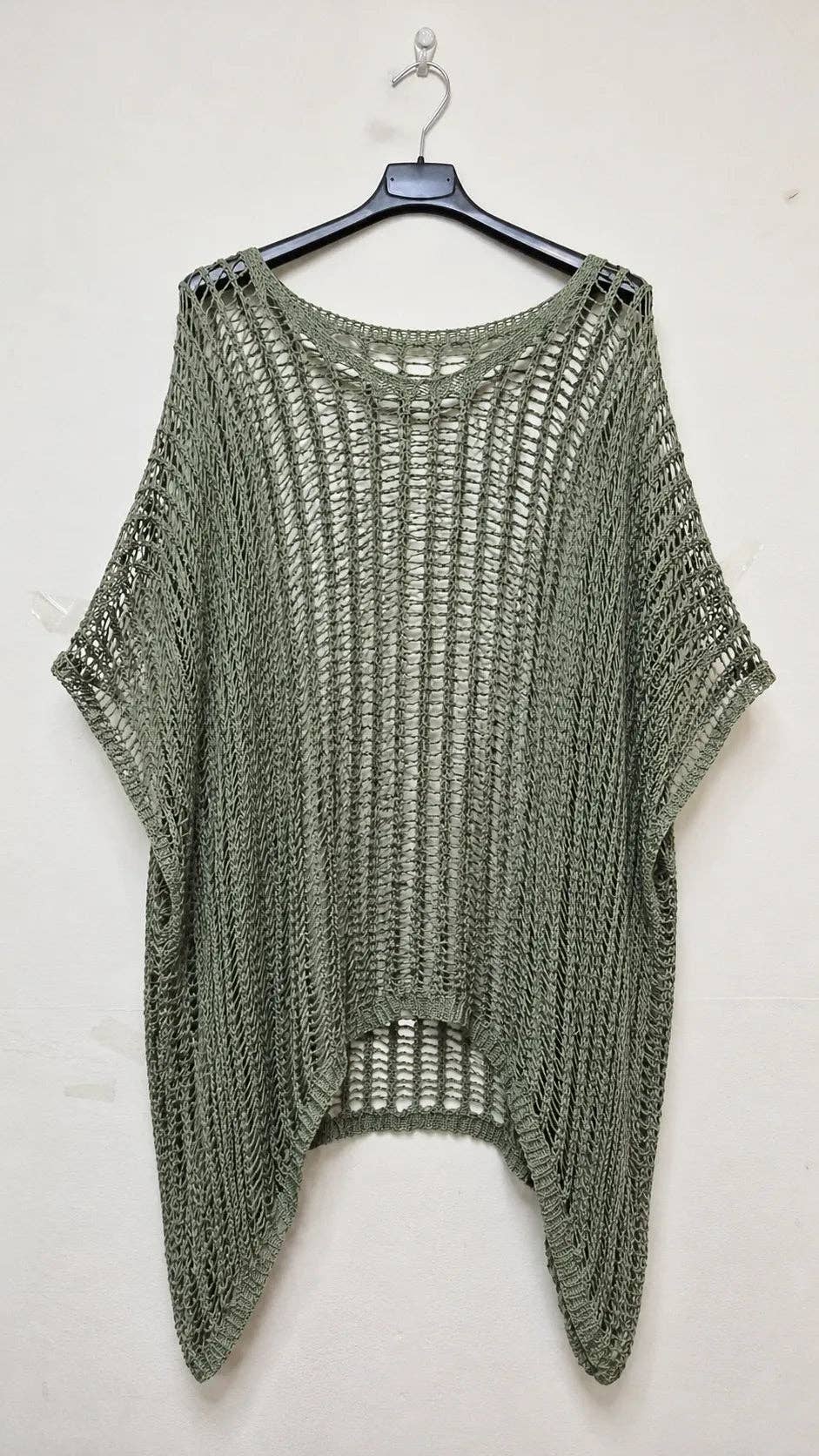 Italian Cotton Mesh Knit Top – Lightweight Beach Cover-Up | Oversized Summer Layering UK
