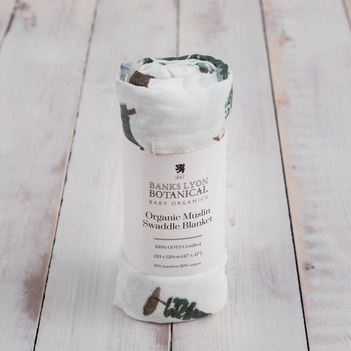 Banks-Lyon Botanical - Bamboo Baby Swaddle Blanket, Home Print