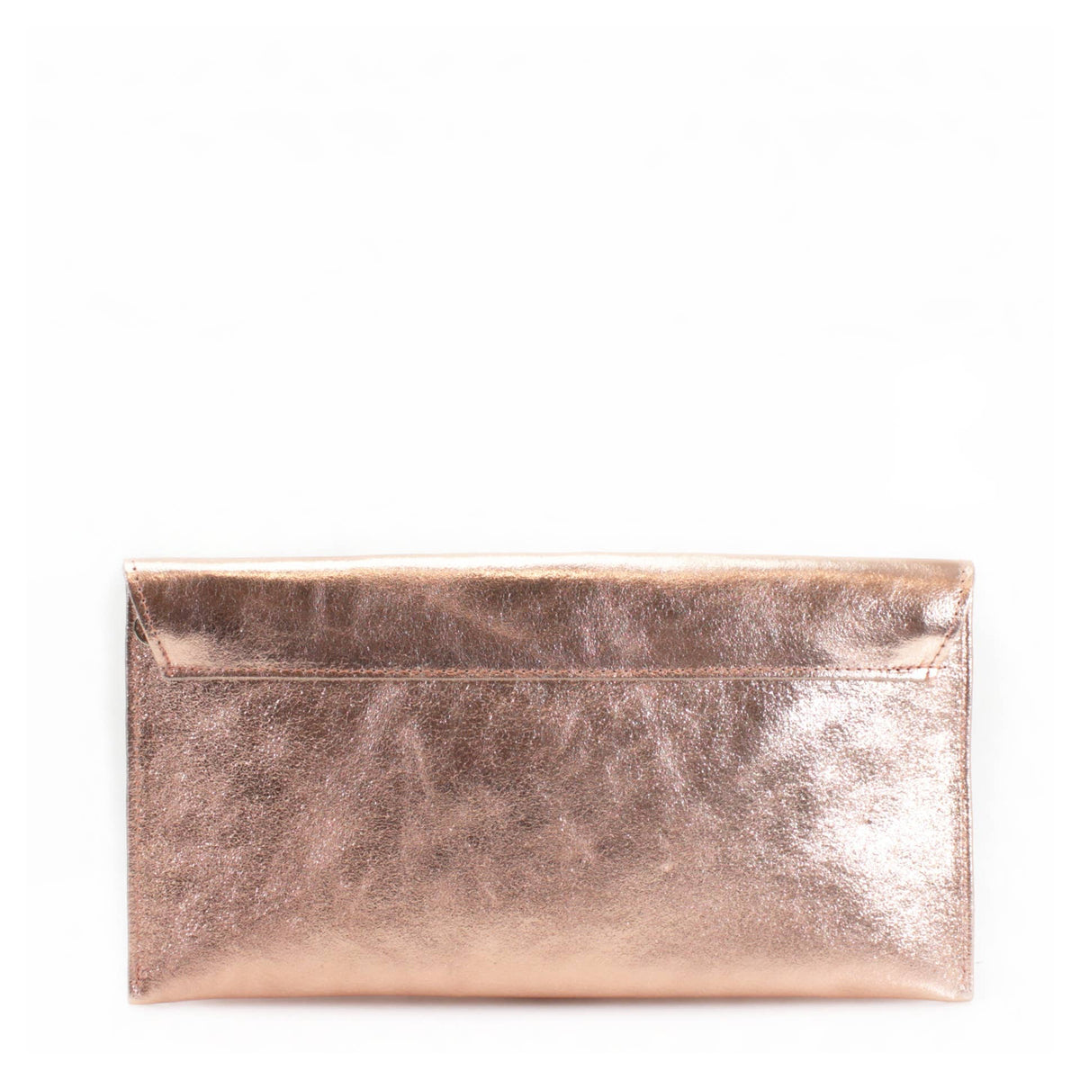 Italian Leather Metallic Envelope Clutch