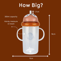 Tall Tippy Up Sippy Cup, with Weighted Straw (Valve Free), Fergus Fox, 300ml, Series 3
