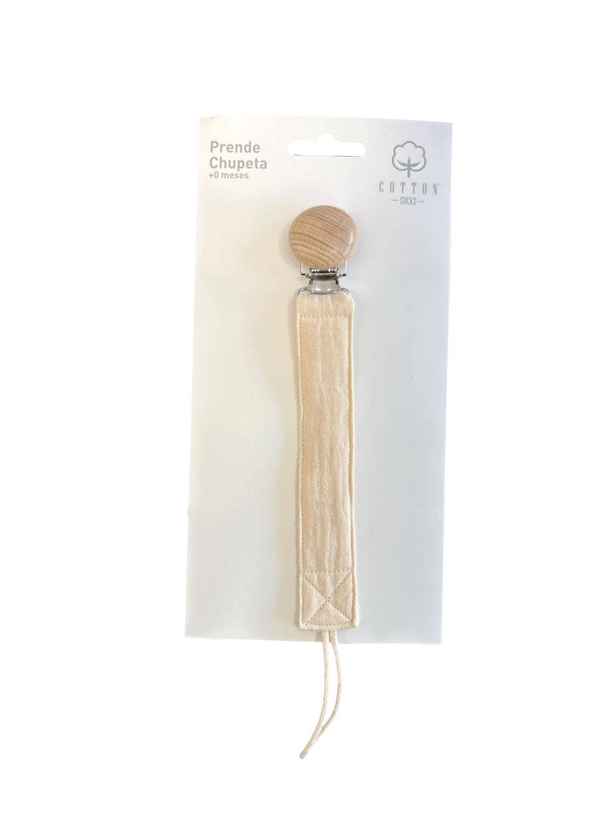 Pacifier holder in organic cotton with anti-loss clip