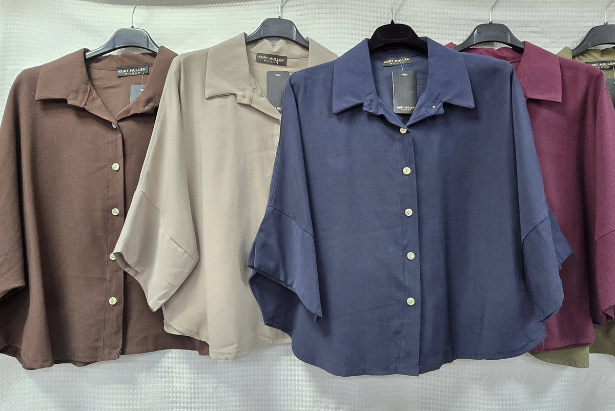 Polynosic Oversized Collar Shirt