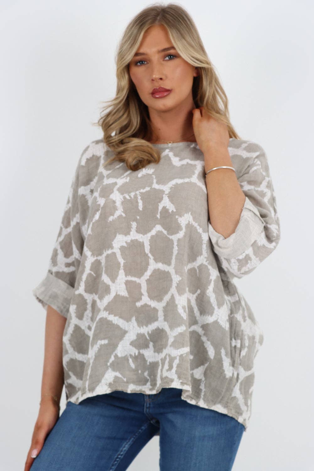 Italian Animal Print Cotton Top