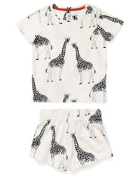 Kids' Organic Cotton Giraffe Print Short Pyjama Set
