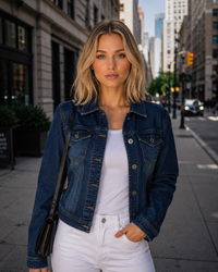Kurt Muller Mid Denim Blue Cotton Stretch Jacket